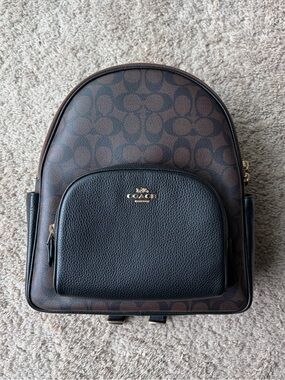 Coach Court Backpack In Signature Canvas | Gold / Brown / Black | Style ID 5671